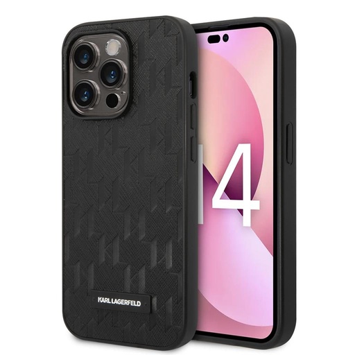 Apple iPhone 14 Pro Karl Lagerfeld Saffiano Monogram husă (Negru) – KLHCP14LSAKLHPK