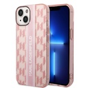 Apple iPhone 14 Plus Karl Lagerfeld Monogram Vertical Stripe tok (Rózsaszín) – KLHCP14MHKLSPCP