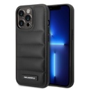 Apple iPhone 14 Pro Max Karl Lagerfeld Quilted Puffy Metal Logo tok (Fekete) – KLHCP14XPSQAK