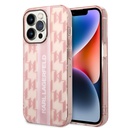 Apple iPhone 14 Pro Max Karl Lagerfeld Monogram Vertical Stripe tok (Rózsaszín) – KLHCP14XHKLSPCP
