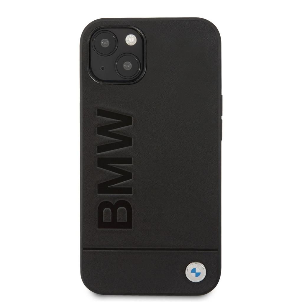 Apple iPhone 14 BMW Leather Hot Stamp tok (Fekete) - BMHCP14SSLLBK