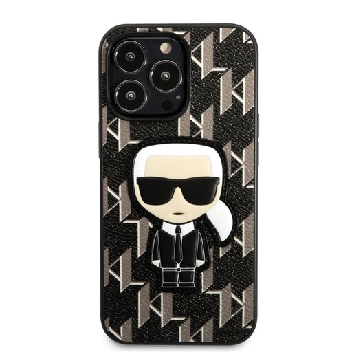 Apple iPhone 13 Pro Karl Lagerfeld Monogram Iconic husă (Negru) – KLHCP13LPMNIKBK