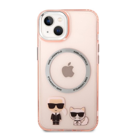 Apple iPhone 14 Karl Lagerfeld MagSafe Compatible Karl and Choupette husă (Roz) – KLHMP14SHKCP