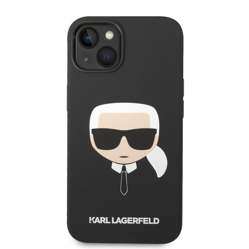 Apple iPhone 14 Karl Lagerfeld MagSafe Compatible Liquid Silicone Karl Head husă (Negru) – KLHMP14SSLKHBK