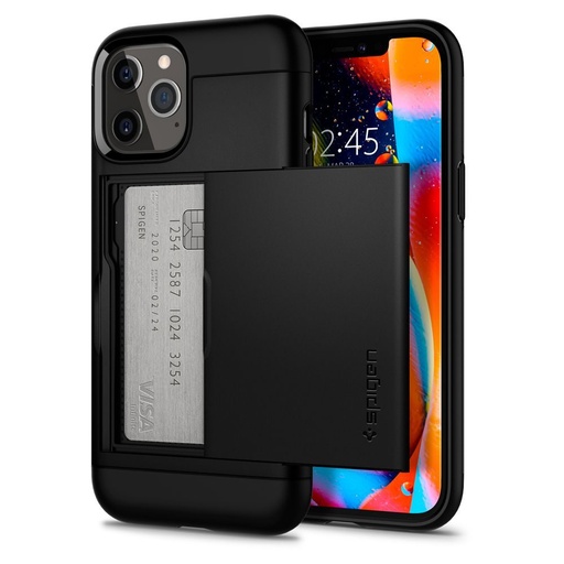 Apple iPhone 12/12 Pro Spigen slim armor CS anti-șoc husă spate (Negru)