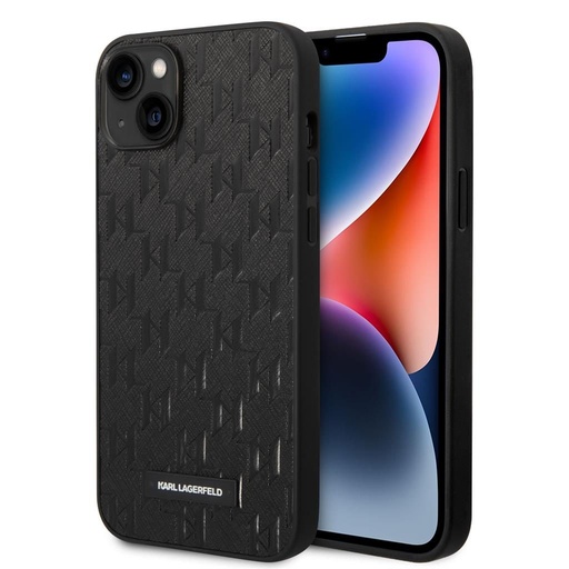 Apple iPhone 14 Plus Karl Lagerfeld Saffiano Monogram husă (Negru) – KLHCP14MSAKLHPK