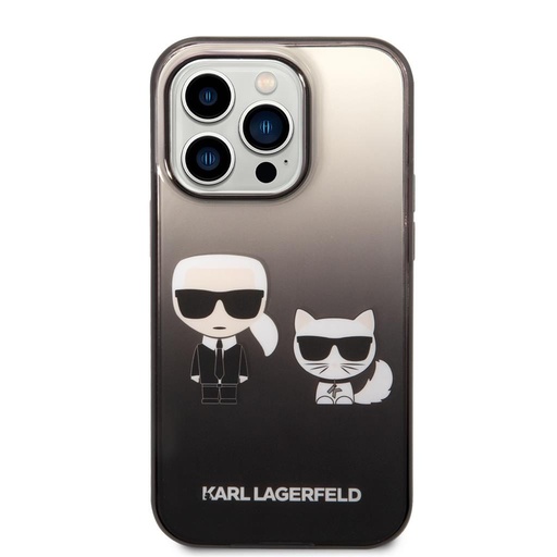 Apple iPhone 14 Pro Karl Lagerfeld Gradient Karl and Choupette husă (Negru) – KLHCP14LTGKCK