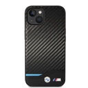 Apple iPhone 14 BMW M PU Carbon tok – Blue Line (Fekete) - BMHCP14S22NBCK