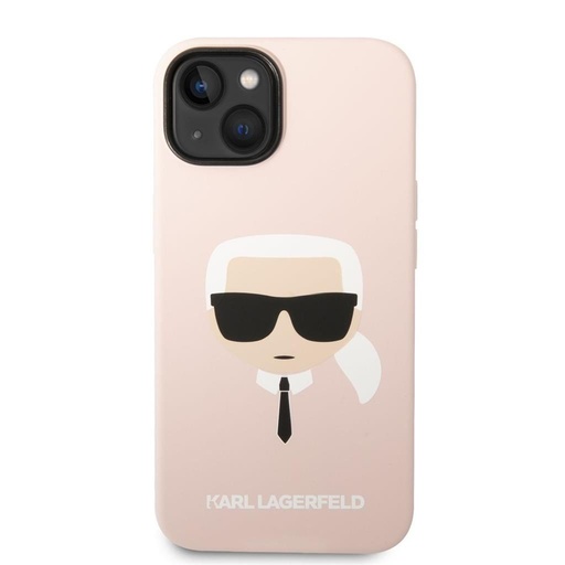 Apple iPhone 14 Karl Lagerfeld MagSafe Compatible Liquid Silicone Karl Head husă (Roz) – KLHMP14SSLKHLP