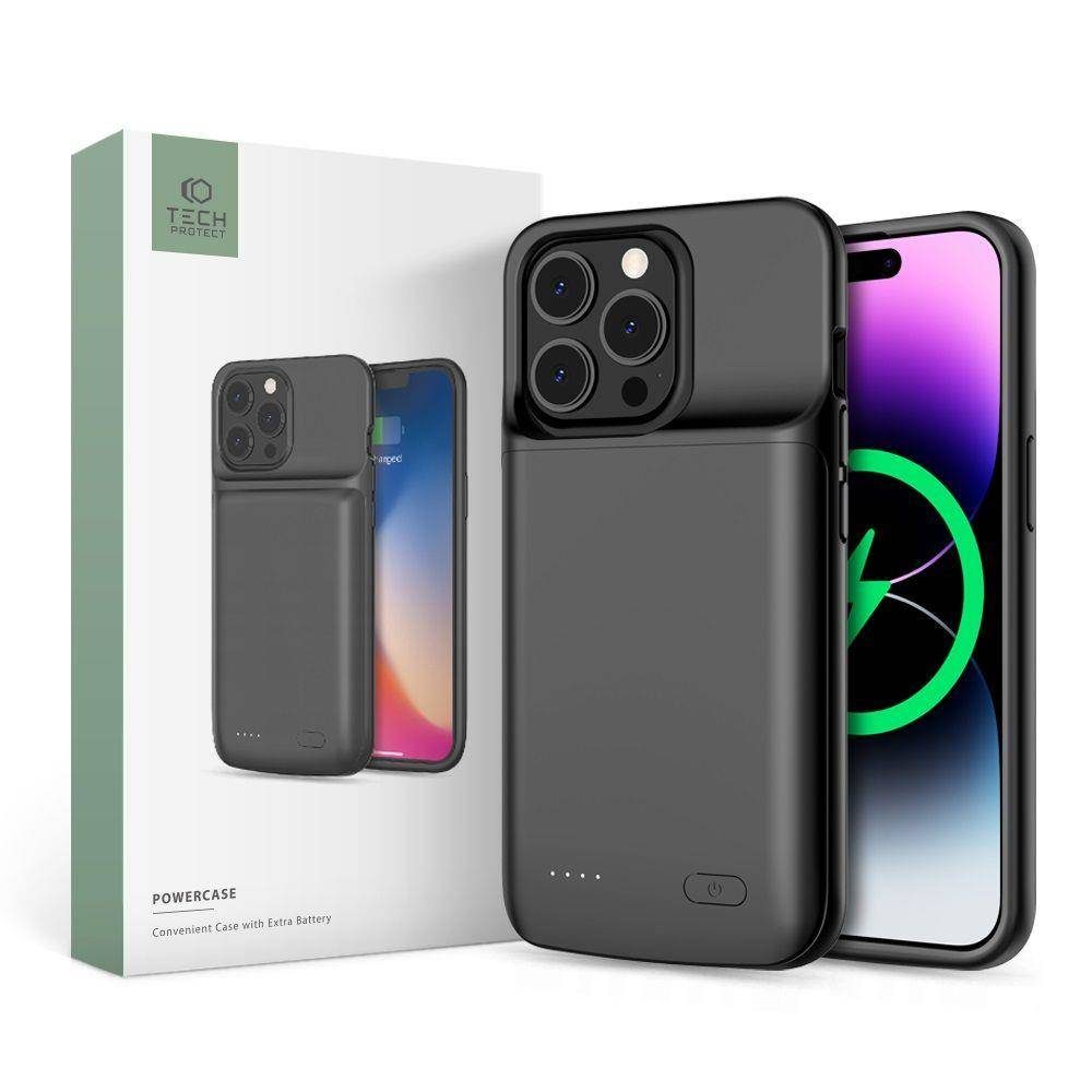 Apple iPhone 14 Pro Max Tech protect powercase power bank hátlap tok (Fekete)