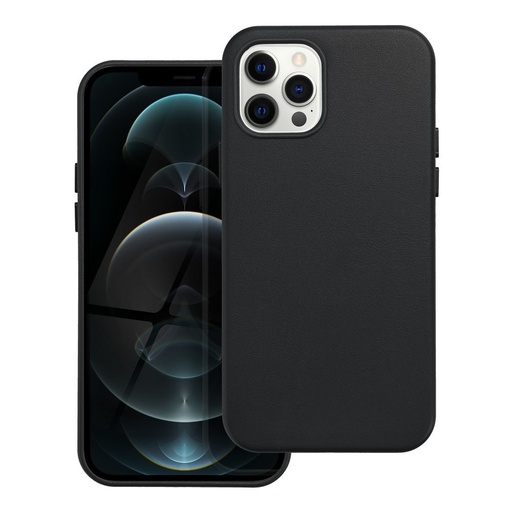Apple iPhone 12 Pro Leather Mag magsafe husă spate (Negru)