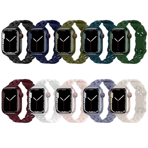 Apple Watch 42 / 44 / 45 / 49 mm Hoco WA09 rhombus flexibil curea negru