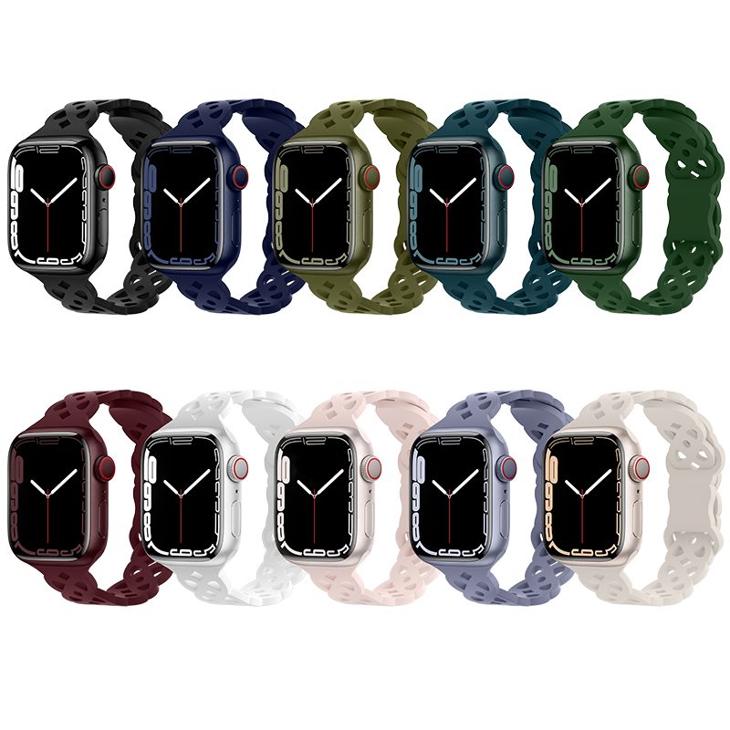 Apple Watch 38 / 40 / 41 mm Hoco WA09 rhombus flexibilis szíj vörös