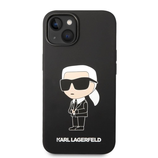 Apple iPhone 14 Karl Lagerfeld Liquid Silicone Iconic NFT husă (Negru) – KLHCP14SSNIKBCK