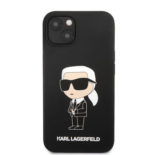 Apple iPhone 13 Karl Lagerfeld Liquid Silicone Iconic NFT husă (Negru) – KLHCP13MSNIKBCK