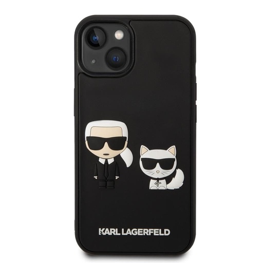 Apple iPhone 14 Karl Lagerfeld & Choupette 3D husă (Negru) – KLHCP14S3DRKCK