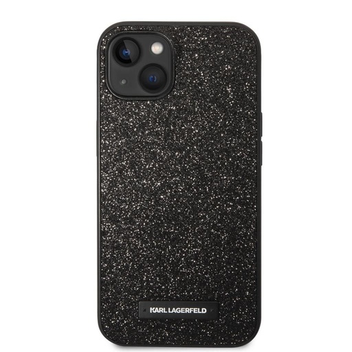 Apple iPhone 14 Karl Lagerfeld Glitter Plague husă (Negru) – KLHCP14SG2ELK