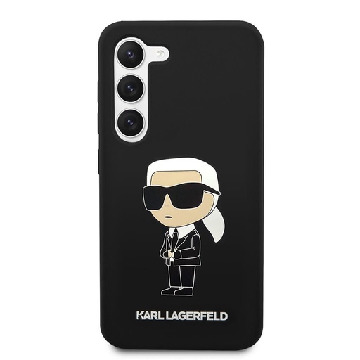 Samsung Galaxy S23 Karl Lagerfeld Liquid Silicone Iconic NFT husă (Negru) – KLHCS23SSNIKBCK