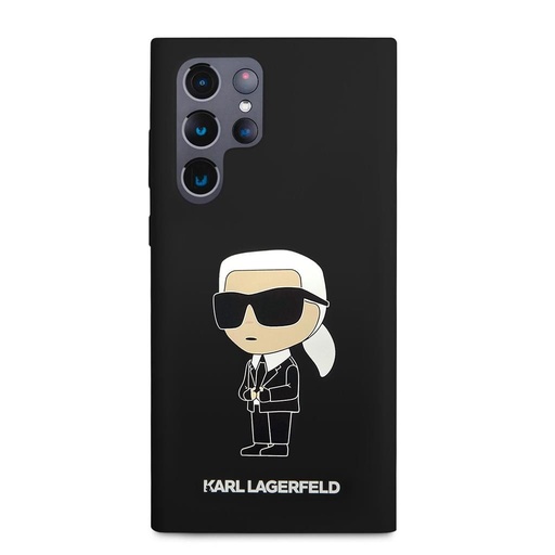 Samsung Galaxy S23 Ultra Karl Lagerfeld Liquid Silicone Iconic NFT husă (Negru) – KLHCS23LSNIKBCK
