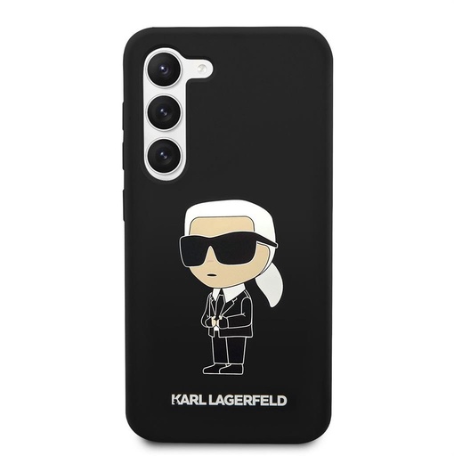 Samsung Galaxy S23+ Karl Lagerfeld Liquid Silicone Iconic NFT husă (Negru) – KLHCS23MSNIKBCK