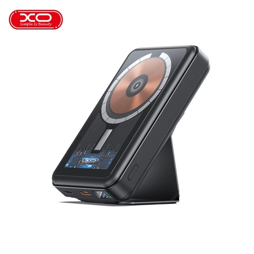XO PR202 power bank 10000 mAh (Negru) – magnetic, fără fir încărcare rapidă 15W, PD 20W, transparent design