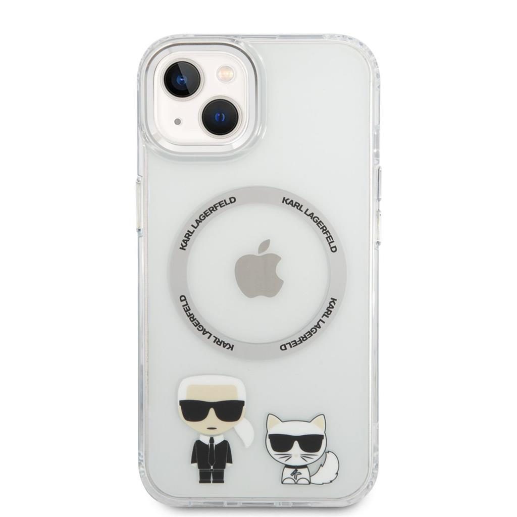 Apple iPhone 14 Karl Lagerfeld MagSafe Compatible Karl and Choupette tok (Átlátszó) – KLHMP14SHKCT