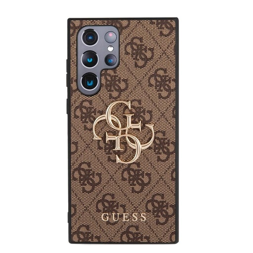 Samsung Galaxy S23 Ultra Guess PU 4G Metal Logo husă (Maro) - GUHCS23L4GMGBR