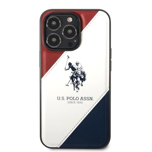 Apple iPhone 14 Pro U.S. Polo double horse husă spate (roșu/alb/albastru) - USHCP14LPSO3