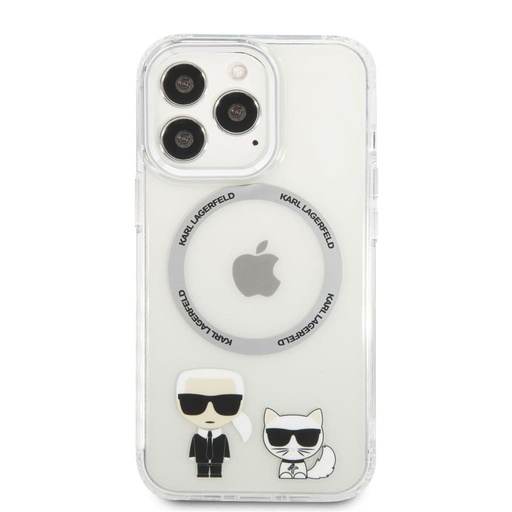 Apple iPhone 13 Pro Karl Lagerfeld MagSafe Compatible Karl and Choupette husă (Transparent) – KLHMP13LHKCT