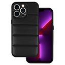 Apple iPhone 14 Leather 3D design 2 bőrhatású kemény hátlap tok (Fekete)