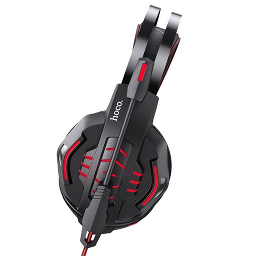 Hoco W102 căști, 2m, two-in-one audio adapter, roșu