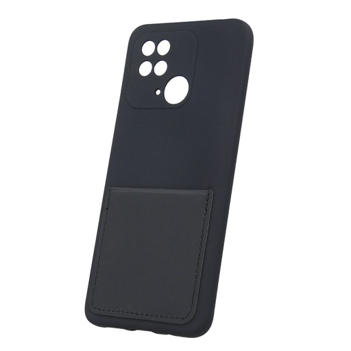 Xiaomi Redmi 10C cu suport pentru carduri silicon husă spate (Negru)