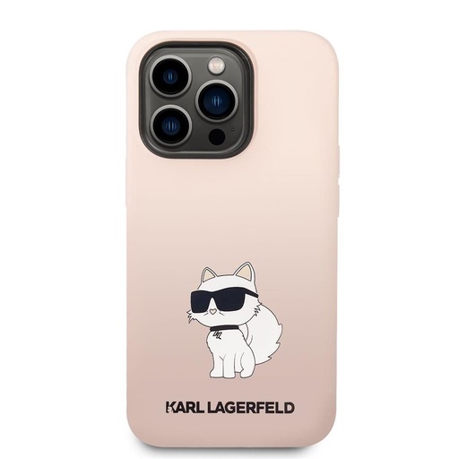 Apple iPhone 14 Pro Max Karl Lagerfeld Liquid Silicone Choupette NFT husă (Roz) – KLHCP14XSNCHBCP