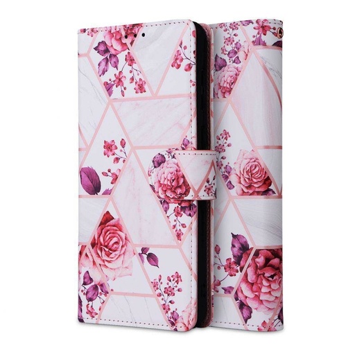 Samsung Galaxy A33 5G Tech Protect Wallet Floral husă tip carte (trandafir model)