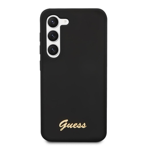 Samsung Galaxy S23 Guess Liquid Silicone Metal Logo husă (Negru) - GUHCS23SSLSMK