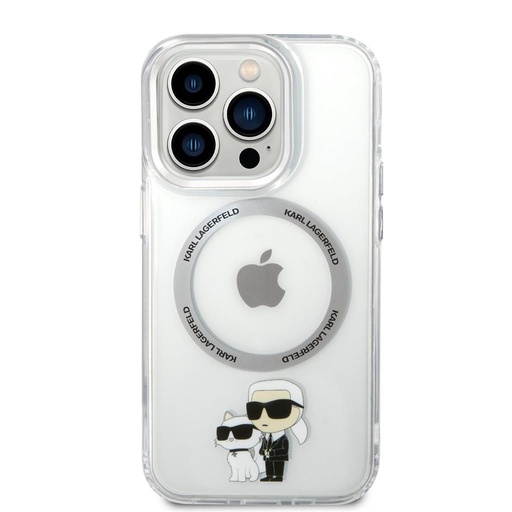 Apple iPhone 13 Pro Karl Lagerfeld MagSafe Compatible IML Karl and Choupette NFT husă (Transparent) – KLHMP13LHNKCIT