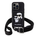 Apple iPhone 14 Pro Karl Lagerfeld Saffiano Crossbody Karl and Choupette NFT tok (Fekete) – KLHCP14LCSAKCPMK