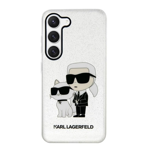 Samsung Galaxy S23 Karl Lagerfeld IML Glitter Karl and Choupette NFT husă (Transparent) – KLHCS23SHNKCTGT