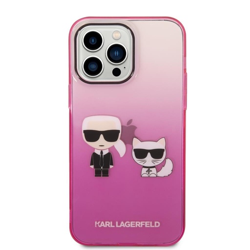 Apple iPhone 14 Pro Max Karl Lagerfeld Gradient Karl and Choupette husă (Roz) – KLHCP14XTGKCP