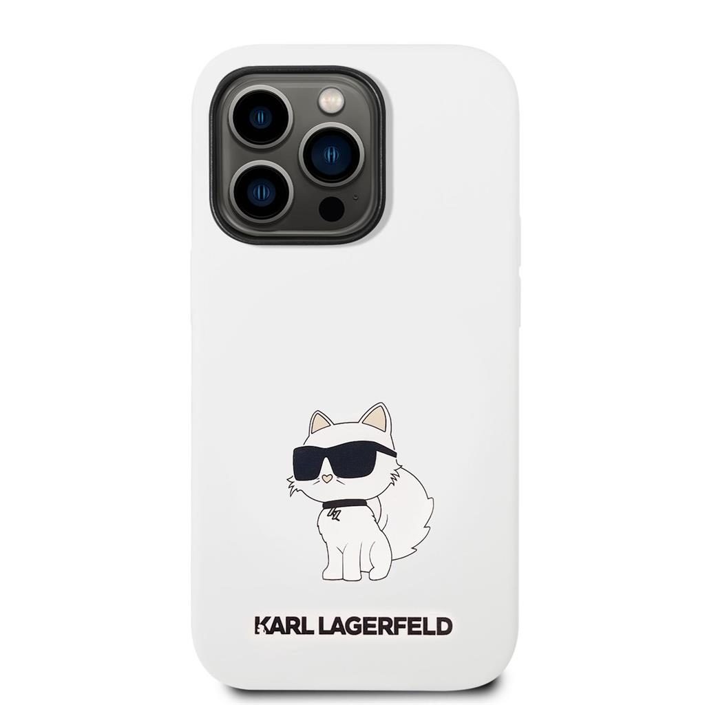 Apple iPhone 14 Pro Karl Lagerfeld Liquid Silicone Choupette NFT tok (Fehér) – KLHCP14LSNCHBCH