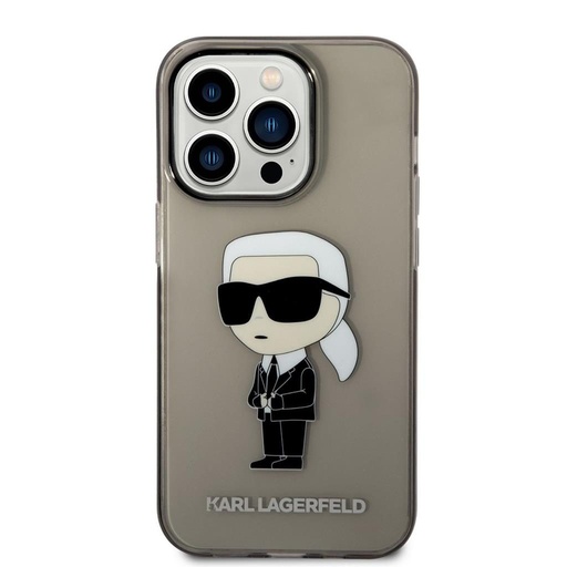 Apple iPhone 14 Pro Max Karl Lagerfeld IML Iconic NFT husă (Negru) – KLHCP14XHNIKTCK