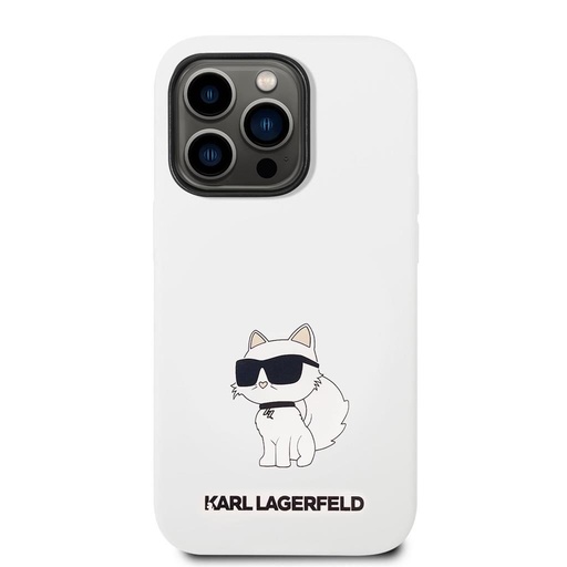 Apple iPhone 14 Pro Max Karl Lagerfeld Liquid Silicone Choupette NFT husă (Alb) – KLHCP14XSNCHBCH