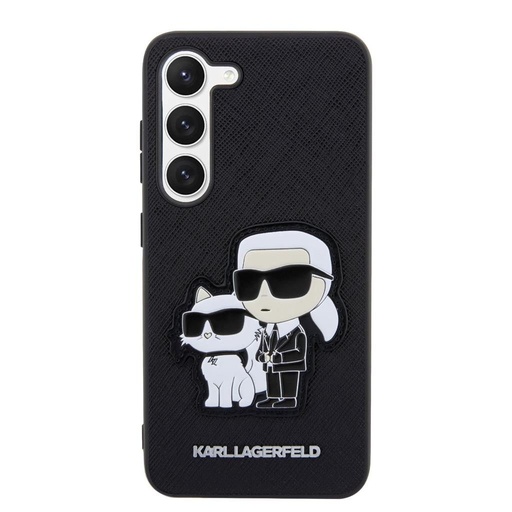 Samsung Galaxy S23 Karl Lagerfeld PU Saffiano Karl and Choupette NFT husă (Negru) – KLHCS23SSANKCPK