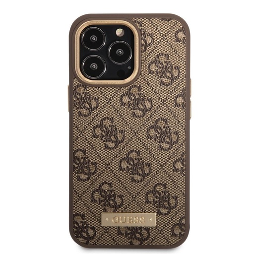 Apple iPhone 14 Pro Guess PU 4G MagSafe husă (Maro) - GUHMP14LU4GPRW