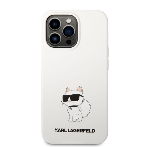 Apple iPhone 13 Pro Max Karl Lagerfeld Liquid Silicone Choupette NFT husă (Alb) – KLHCP13XSNCHBCH