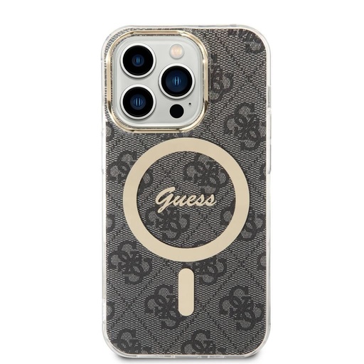 Apple iPhone 14 Pro Guess 4G IML MagSafe husă (Negru) - GUHMP14LH4STK
