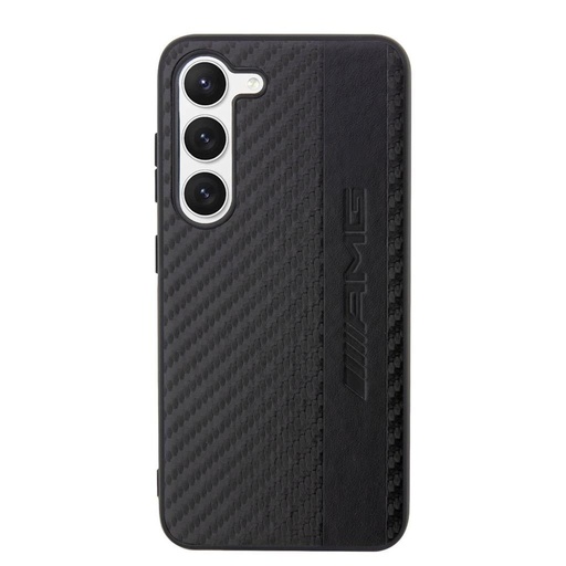 Samsung Galaxy S23 Plus AMG carbon stripe cu model silicon husă spate AMHCS23MBLSCA (Negru)