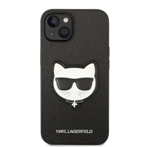 Apple iPhone 14 Karl Lagerfeld PU Saffiano Choupette Head husă (Negru) – KLHCP14SSAPCHK