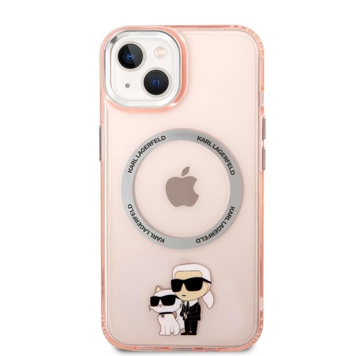 Apple iPhone 14 Plus Karl Lagerfeld MagSafe Compatible IML Karl and Choupette NFT husă (Roz) – KLHMP14MHNKCIP