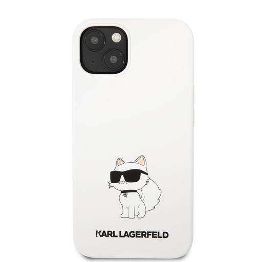 Apple iPhone 13 Karl Lagerfeld Liquid Silicone Choupette NFT husă (Alb) – KLHCP13MSNCHBCH